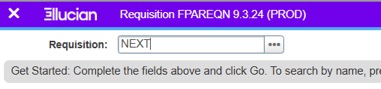 Requisition field to type NEXT