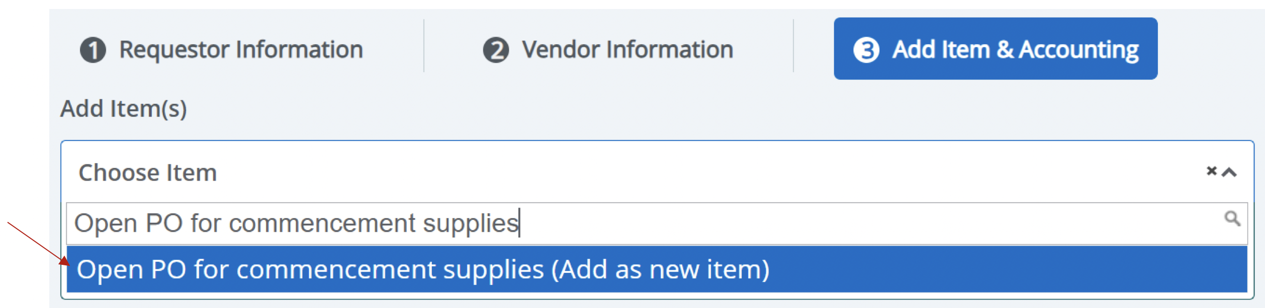 Add Item & Accounting tab