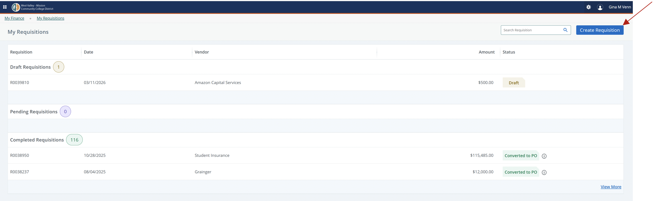 Create Requisition
