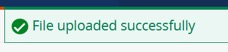 File uploaded successfully message