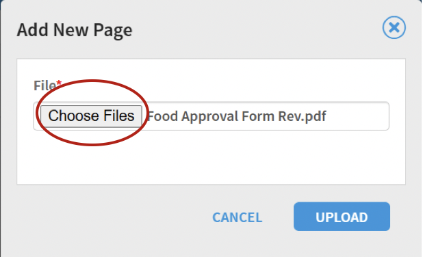 Choose files button