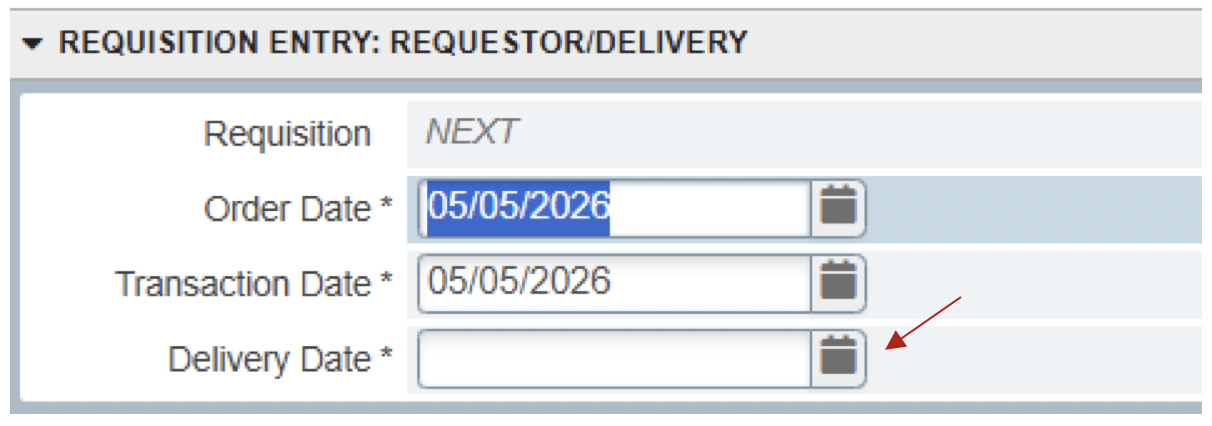Select the delivery date