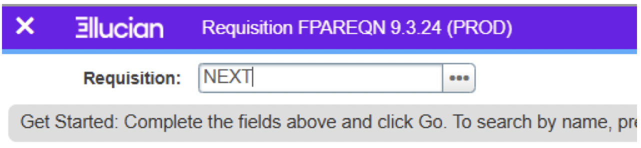 Requisition field to type NEXT