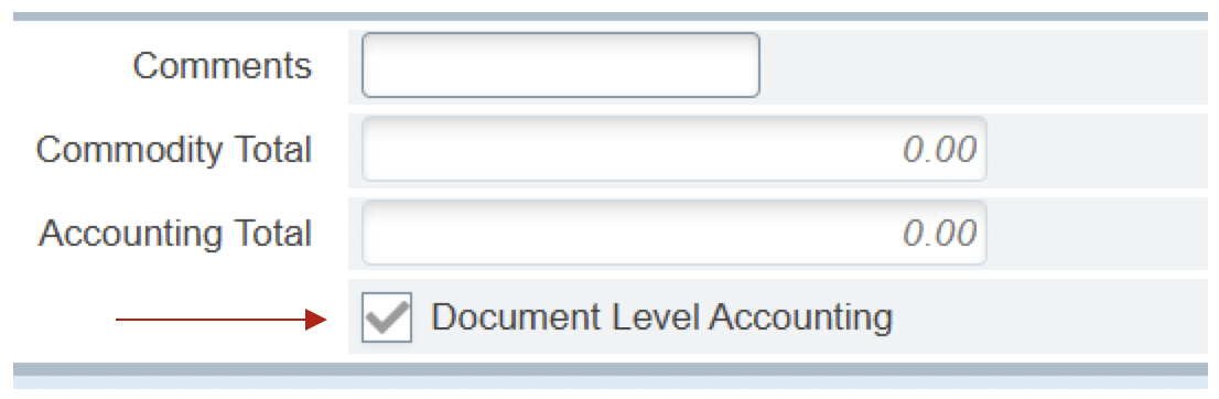 Uncheck Document Level Accounting