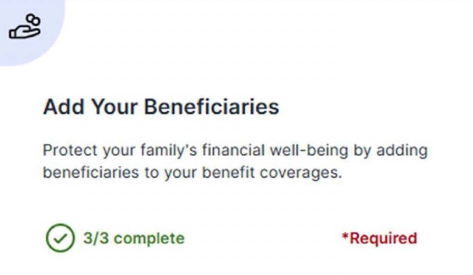 Add Your Beneficiaries screen Add Your Beneficiaries screen