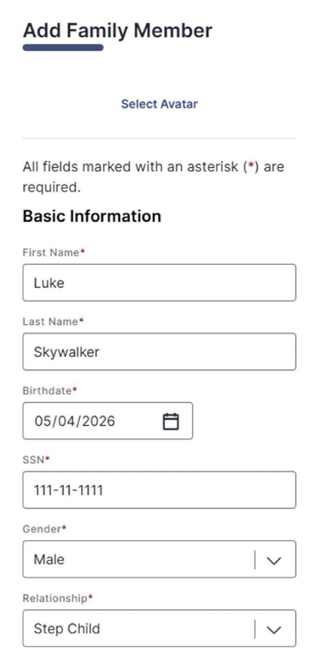 Add family members