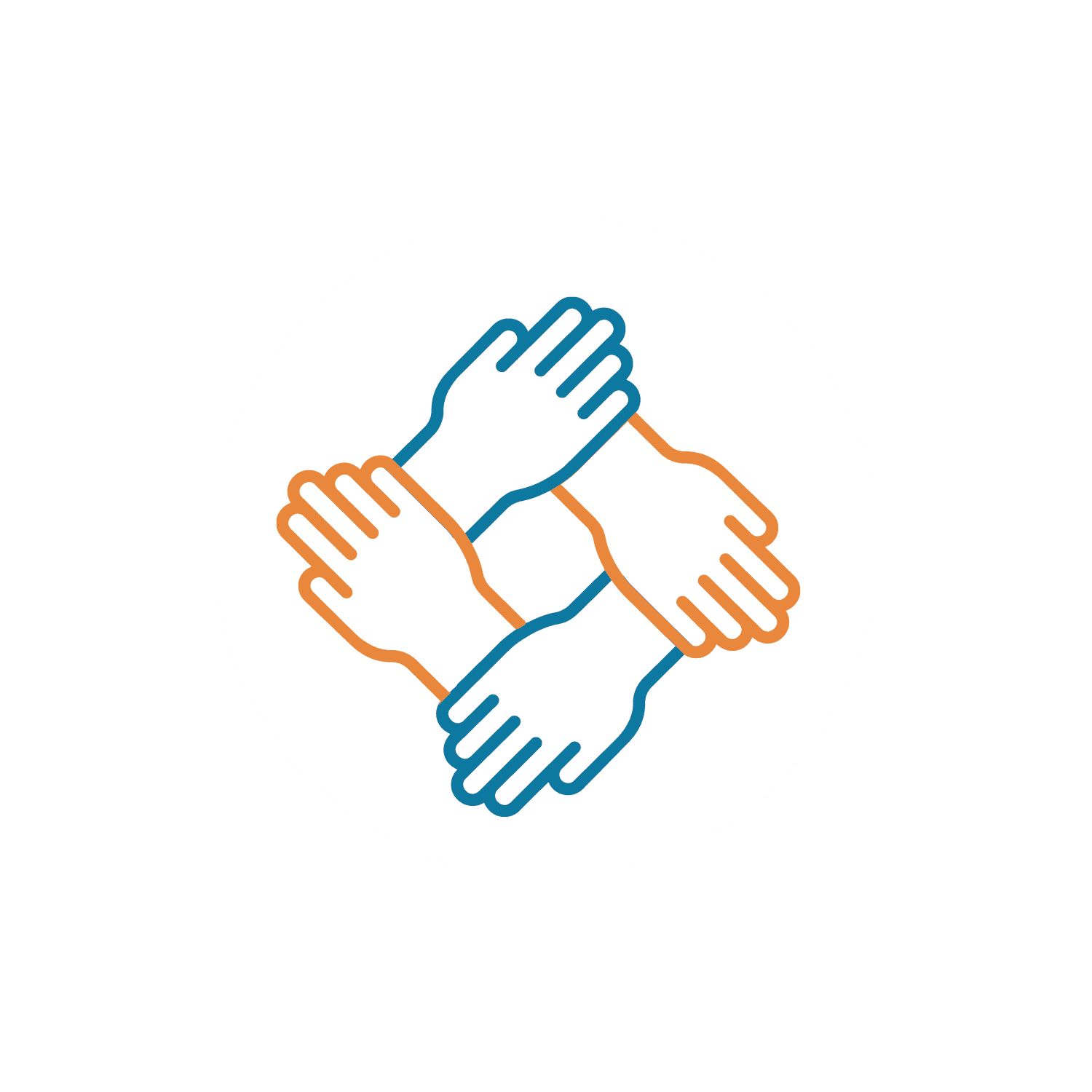 Four hands in circle icon