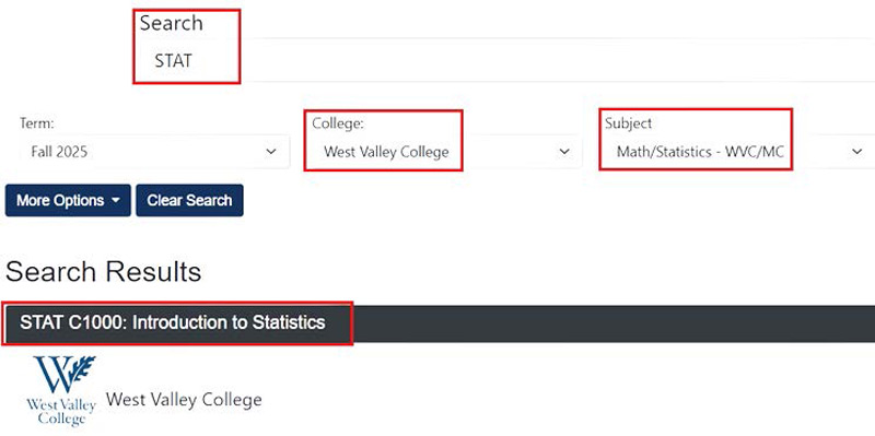 Screenshot of class search for COMM Screenshot of class search for COMM