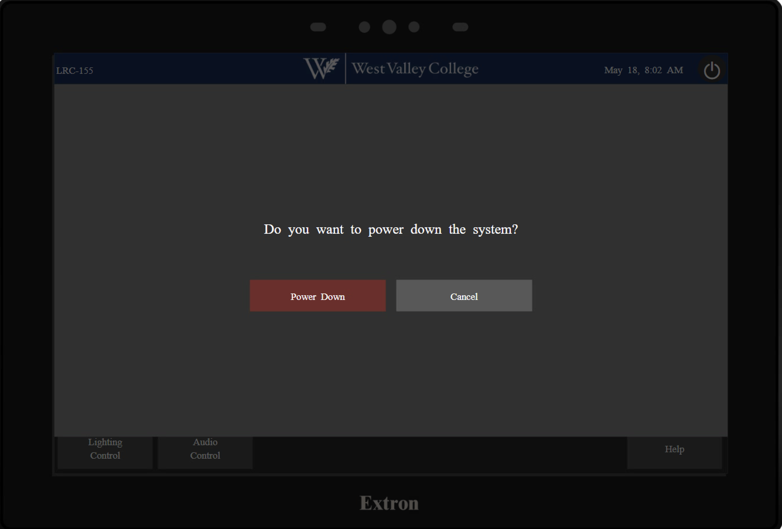 Audio Control popup