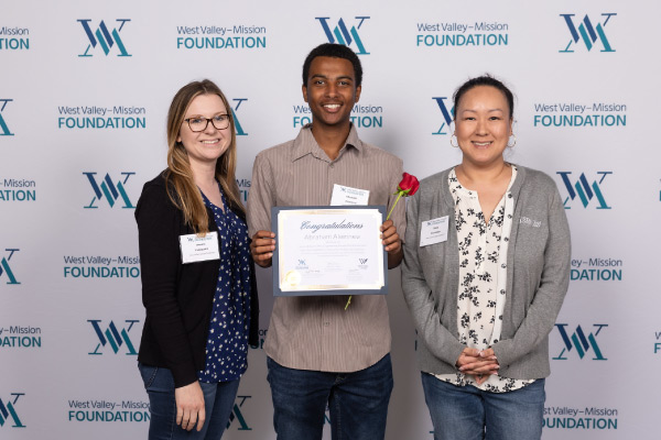 Student receiving scholarship